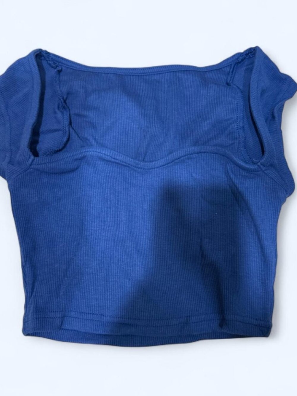 Brandy Melville alike Women Size Small Blue Heart neckline Crop Top